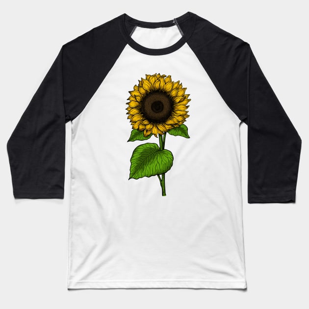 Sunflower 4 Baseball T-Shirt by katerinamk